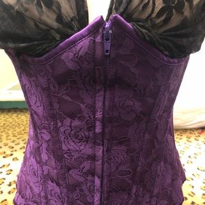 Small, purple, lace, Daisy brand corset